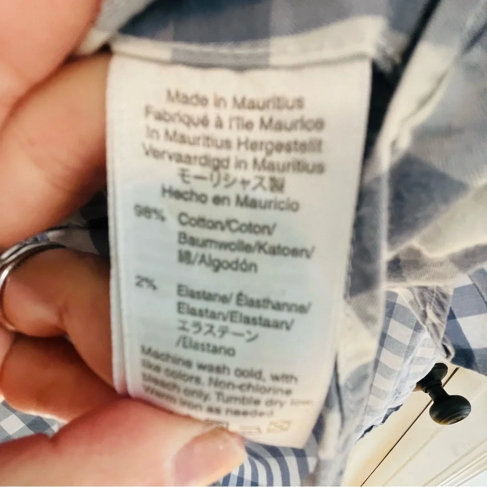 J. Crew Mercantile Flex XL Men's Blue Checkered Shirt